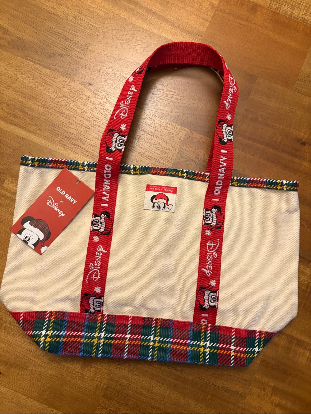 Old Navy x Disney Mini Plaid Holiday Tote